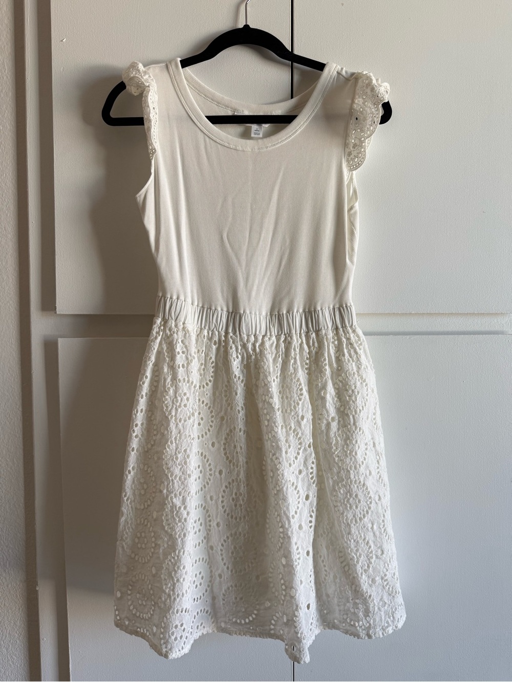 Market & Spruce White Flutter Sleeve Dress Sz SP